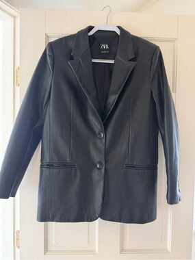 Zara Faux Leather Blazer